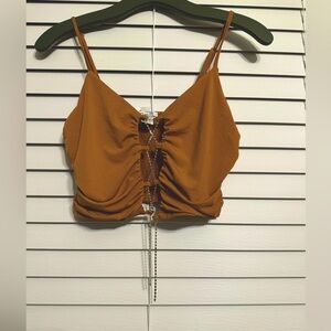 🛍️ rue 21  cute and sexy crop top with rhinestone. Great condition.